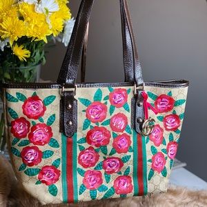 🌹GUCCI Customized Authentic Rose Carry All 🌹